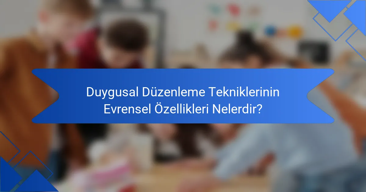 Duygusal Düzenleme Tekniklerinin Evrensel Özellikleri Nelerdir?