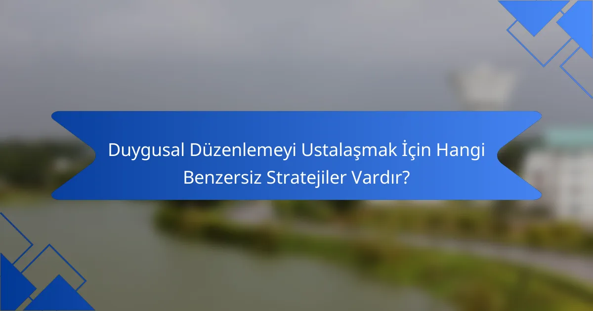 Duygusal Düzenlemeyi Ustalaşmak İçin Hangi Benzersiz Stratejiler Vardır?