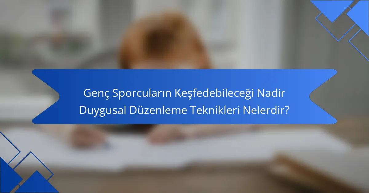 Genç Sporcuların Keşfedebileceği Nadir Duygusal Düzenleme Teknikleri Nelerdir?