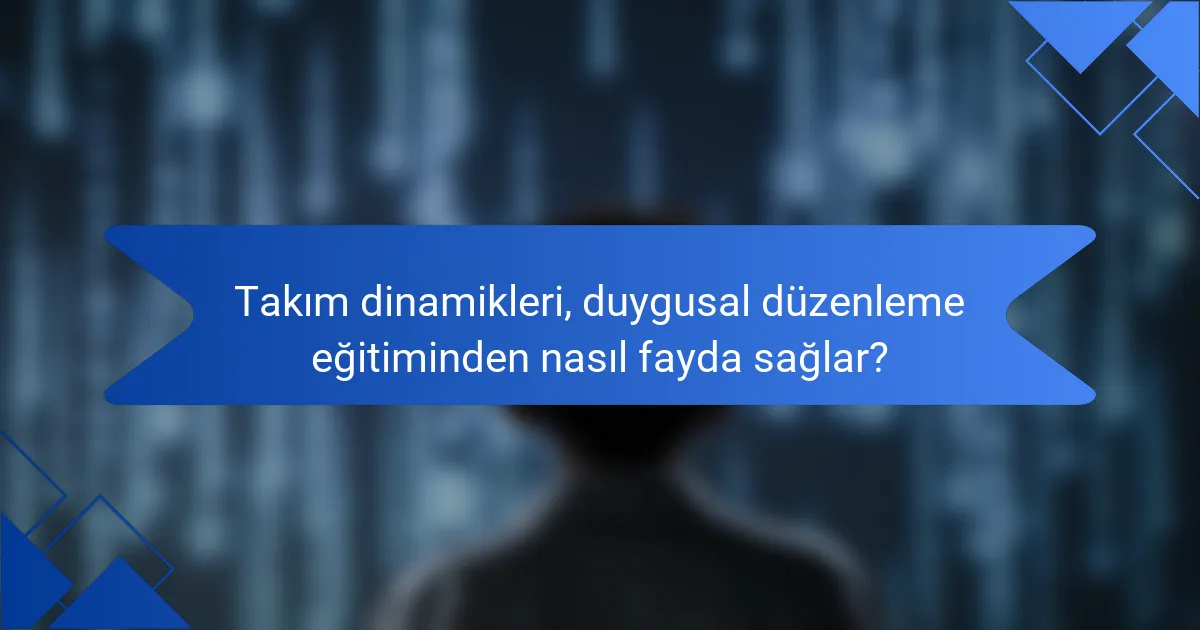 Takım dinamikleri, duygusal düzenleme eğitiminden nasıl fayda sağlar?